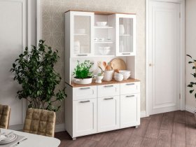 Буфет Катерини (дуб бельмунд/белое дерево) в Ленинском - leninskij.mebel-nsk.ru | фото