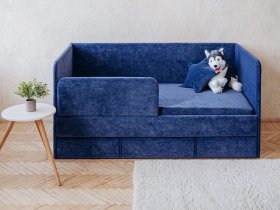 Диван-кровать Happy (синий) в Ленинском - leninskij.mebel-nsk.ru | фото