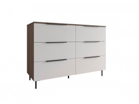 Комод 1300 Роза (орех франклин карамельный/бежевый скин) в Ленинском - leninskij.mebel-nsk.ru | фото
