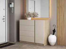 Комод Бостон  КМ-001 (дуб крафт серый/кашемир) в Ленинском - leninskij.mebel-nsk.ru | фото
