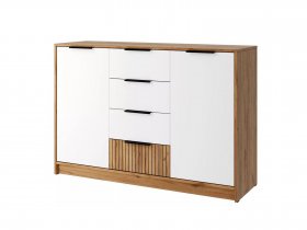 Комод КМ-002 Ивис (дуб крафт золотой/белый) в Ленинском - leninskij.mebel-nsk.ru | фото