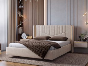 Кровать двуспальная 1,6м Диор (кашемир суфле (велюр)) в Ленинском - leninskij.mebel-nsk.ru | фото