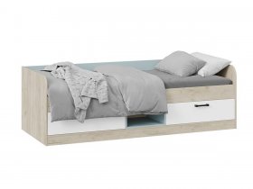 Кровать комбинированная «Оливер» Тип 1 401.003.000 (дуб крафт серый/белый/серо-голубой) в Ленинском - leninskij.mebel-nsk.ru | фото