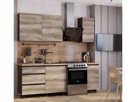 Кухонный гарнитур Энигма 1,6м (венге/дуб каньон) в Ленинском - leninskij.mebel-nsk.ru | фото