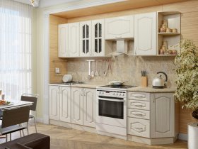 Модульная кухня Классика-1 (дуб молочный) в Ленинском - leninskij.mebel-nsk.ru | фото