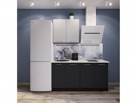 Модульная кухня Классика (белый глянец/черный) в Ленинском - leninskij.mebel-nsk.ru | фото