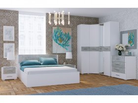 Модульная спальня Бьянка (белый/бетон) в Ленинском - leninskij.mebel-nsk.ru | фото