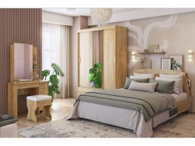 Модульная спальня Виктория-1 (дуб крафт золотой) в Ленинском - leninskij.mebel-nsk.ru | фото