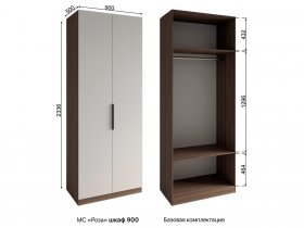 Шкаф 900 Роза (орех франклин карамельный/бежевый скин) в Ленинском - leninskij.mebel-nsk.ru | фото