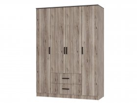 Шкаф четырехстворчатый Титан (дуб смоки) в Ленинском - leninskij.mebel-nsk.ru | фото