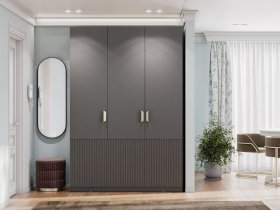 Шкаф трехстворчатый Эккервуд (Нью) (графит) в Ленинском - leninskij.mebel-nsk.ru | фото