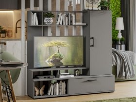 Стенка «Сиена» (графит серый) в Ленинском - leninskij.mebel-nsk.ru | фото