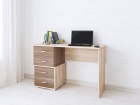 Стол письменный Сити-2 (ясень шимо темный/дуб сонома) в Ленинском - leninskij.mebel-nsk.ru | фото