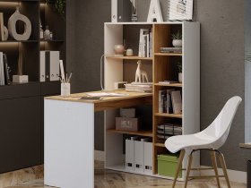 Стол письменный тип 16 (дуб крафт золотой/белый ясень) в Ленинском - leninskij.mebel-nsk.ru | фото