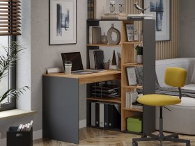 Стол письменный тип 16 (дуб крафт золотой/графит серый) в Ленинском - leninskij.mebel-nsk.ru | фото