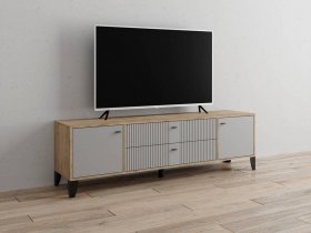 Тумба под ТВ Парус-10 (дуб крафт серый/серый) в Ленинском - leninskij.mebel-nsk.ru | фото