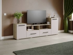 Тумба под ТВ Парус-2 (дуб крафт серый/кашемир) в Ленинском - leninskij.mebel-nsk.ru | фото