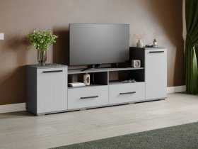 Тумба под ТВ Парус-2 (графит серый/серый камень) в Ленинском - leninskij.mebel-nsk.ru | фото