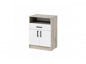 Тумба ТБ-1 Вега (дуб крафт серый/белый) в Ленинском - leninskij.mebel-nsk.ru | фото